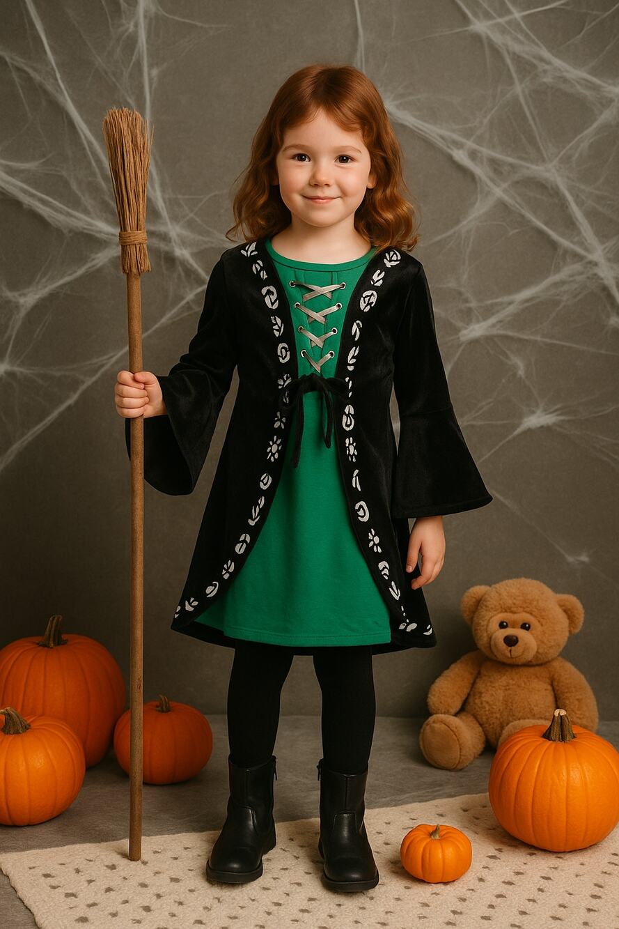 Disney Hocus Pocus Winifred Sanderson Halloween Cosplay Dress Girls M 7/8